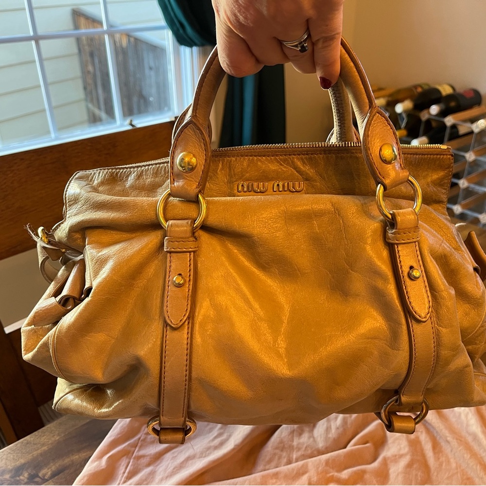 Miu Miu Vitello Lux Bow Satchel